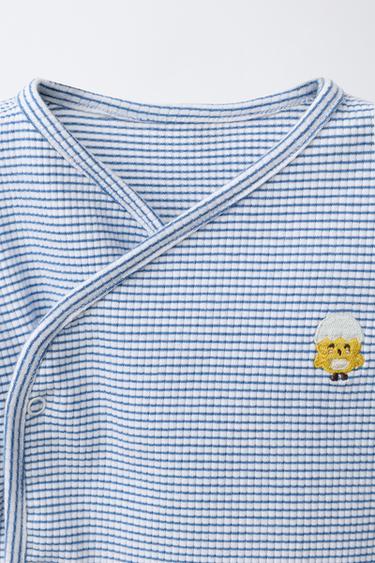 CHICK EMBROIDERED STRIPED T-SHIRT AND TROUSERS SET - Navy blue by Zara - Image 2