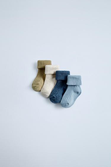 PACK OF 4 COLOURED SOCKS - Bluish by Zara
