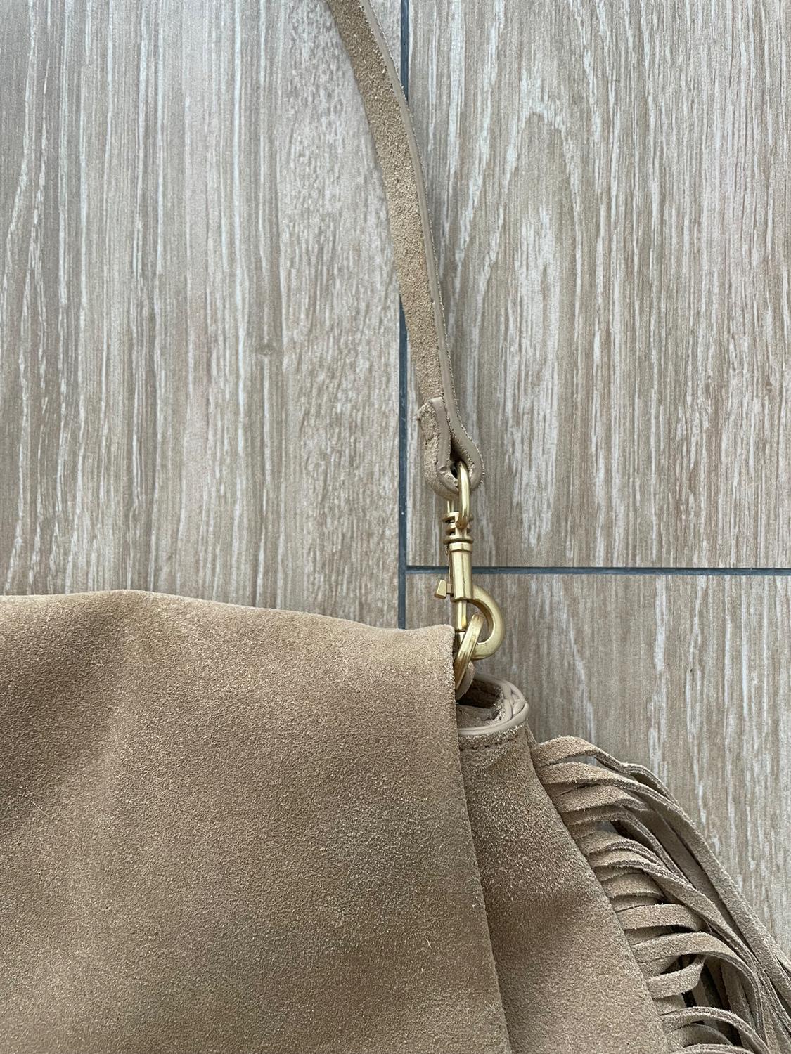 SPLIT SUEDE CROSSBODY BAG WITH FRINGING - Image 6