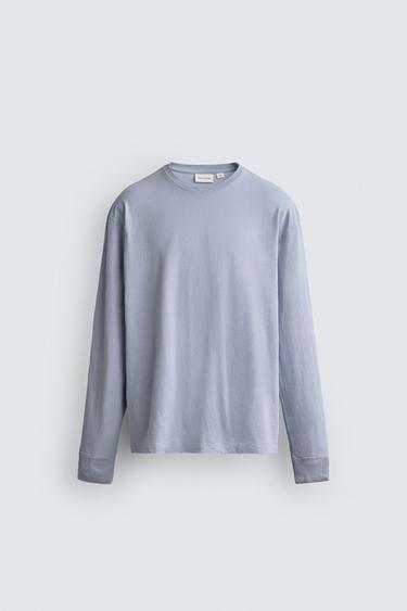 LIGHTWEIGHT LONG SLEEVE T-SHIRT - Sky blue by Zara