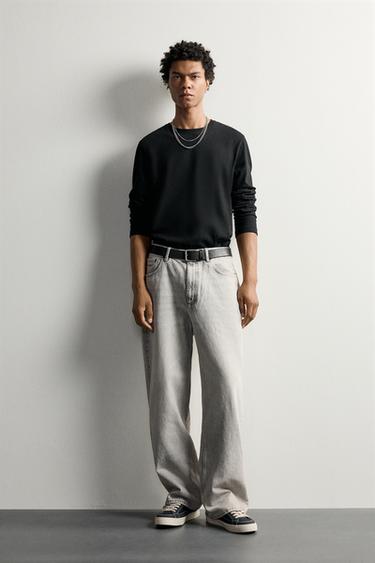LOOSE-FIT JEANS - Pearl grey by Zara