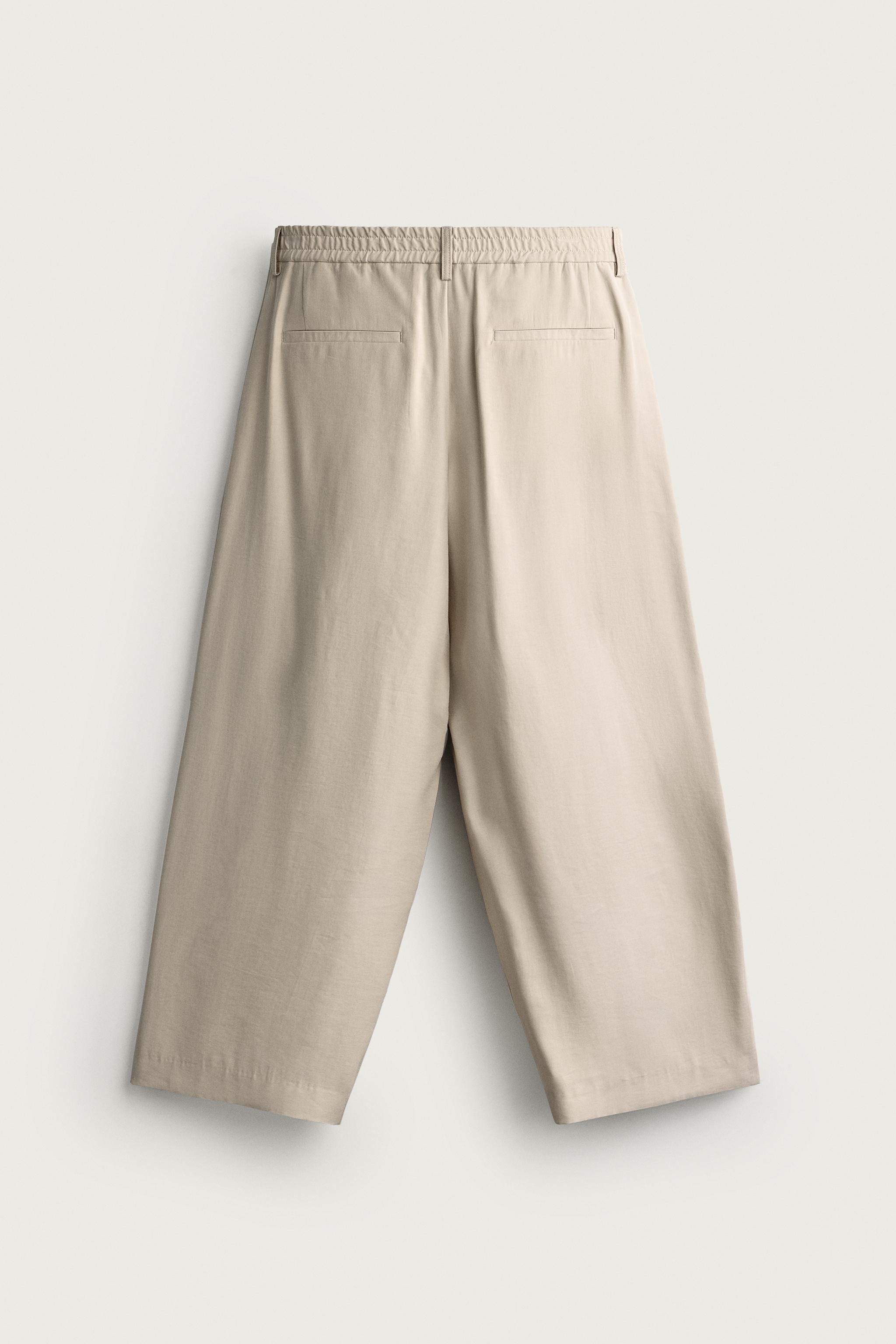 Мужские брюки Zara PLEATED RELAXED-FIT PANTS — фото 7