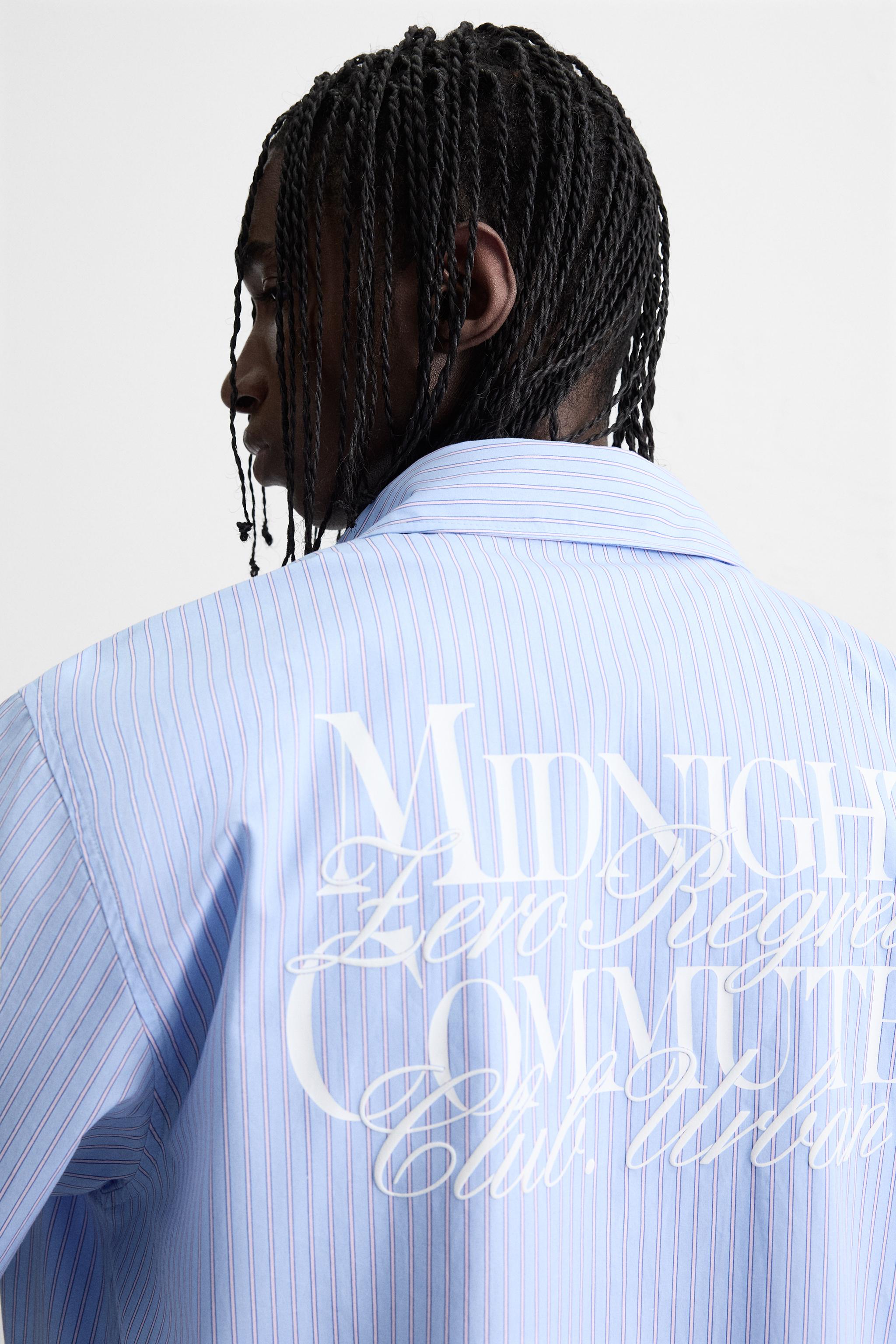 STRIPED TEXT SHIRT