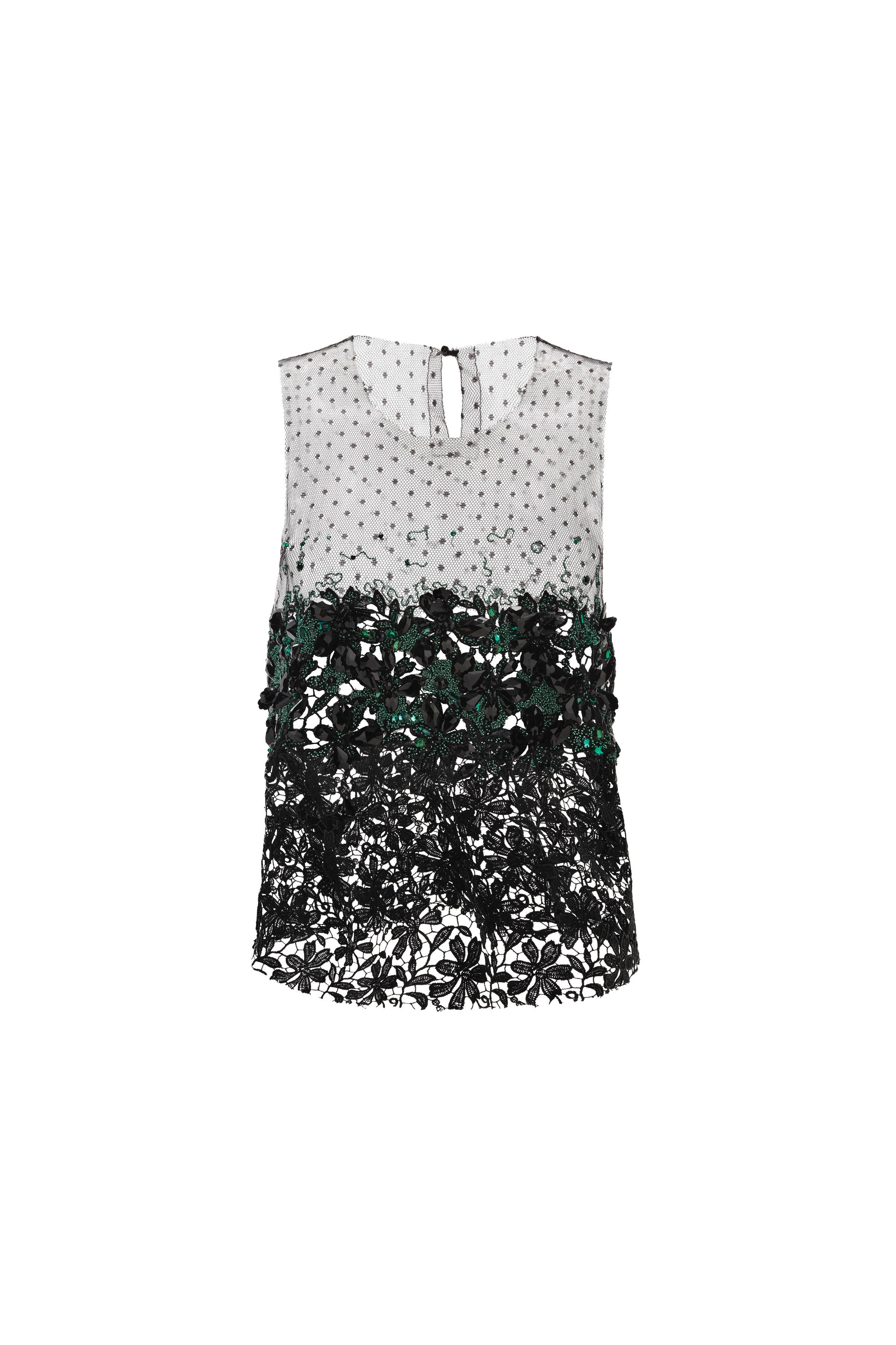 LIMITED EDITION JEWELED GUIPURE TOP
