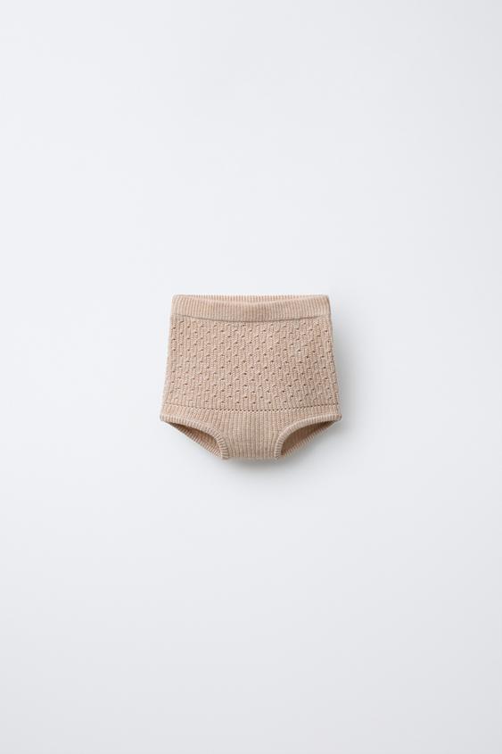 TEXTURED KNIT CULOTTES - camel by Zara - Image 0
