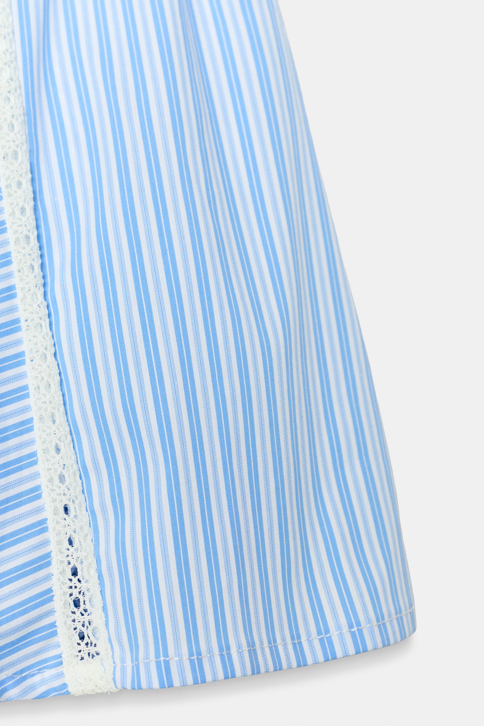 STRIPED LADDER LACE MINI SKIRT