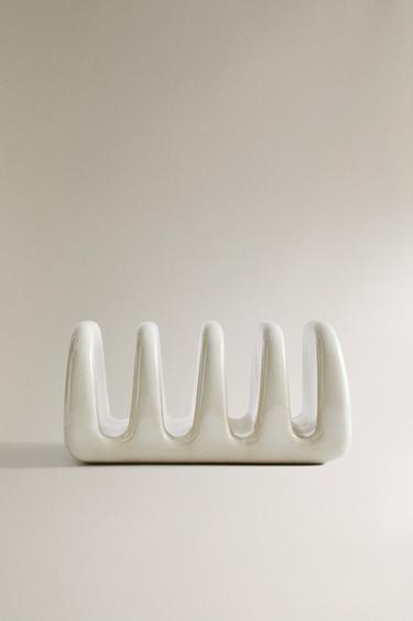 Zara CERAMIC HEN TOAST STAND - Cream - Image 0