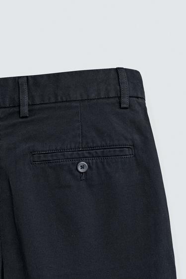PANTALON STRAIGHT FIT STRUCTURÉ - Bleu marine de Zara - Image 8
