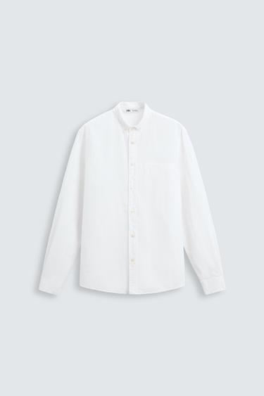 CAMISA LINO - ALGODÓN - Blanco de Zara