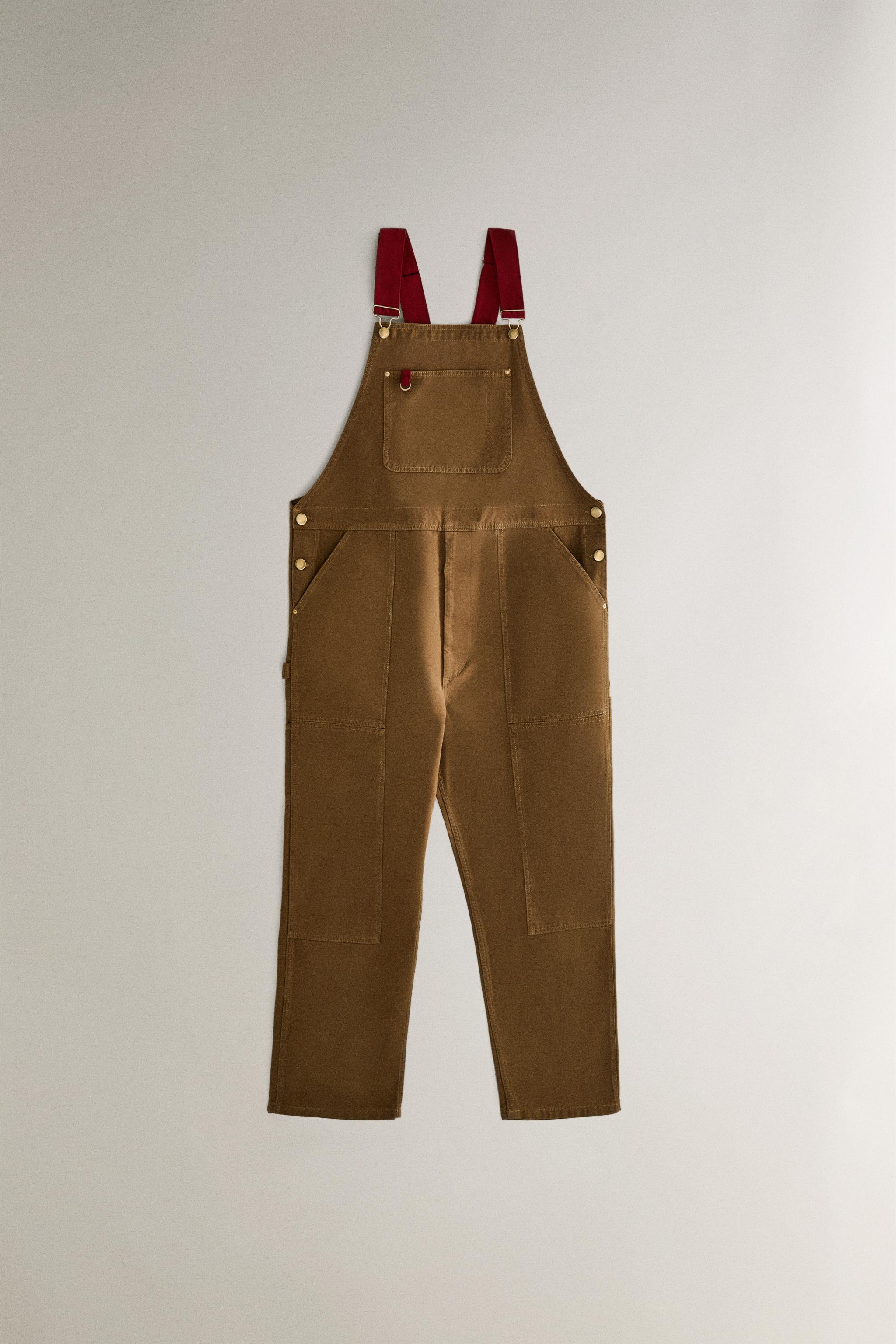 美品　NEVERMIND 和柄つなぎ　カーキ コットンストレッチつなぎ レディース カーキ | marado toro