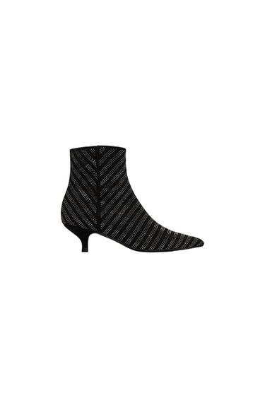 SHINY HIGH HEEL ANKLE BOOTS