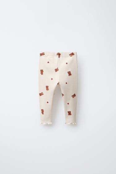 LEGGING CÔTELÉ OURSONS - Vanille de Zara - Image 1