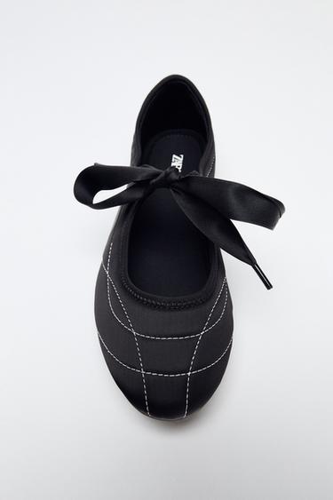 SAPATILHA ESPORTIVA PESPONTOS - Preto da Zara