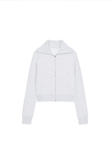 GIACCA FELPA CON CERNIERA - Grigio mélange di Zara