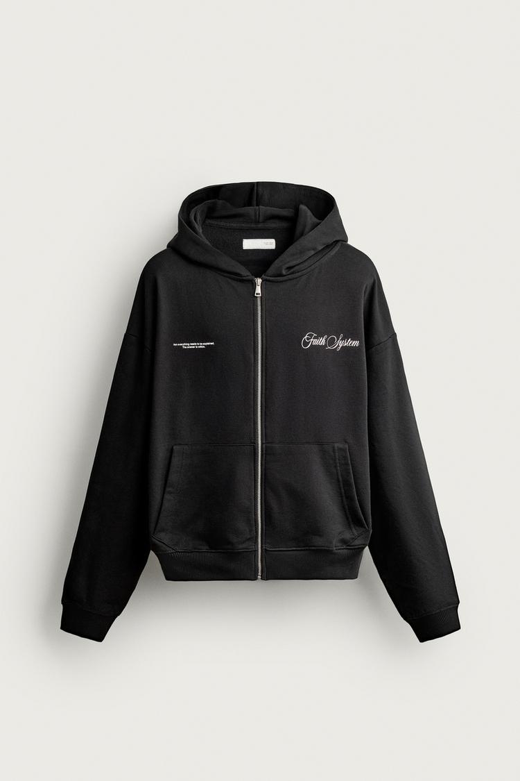 PRINTED ZIP-UP HOODIE