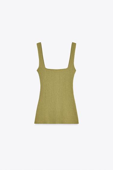 TOP TEXTURÉ À BOUTONS - Vert de Zara - Image 4