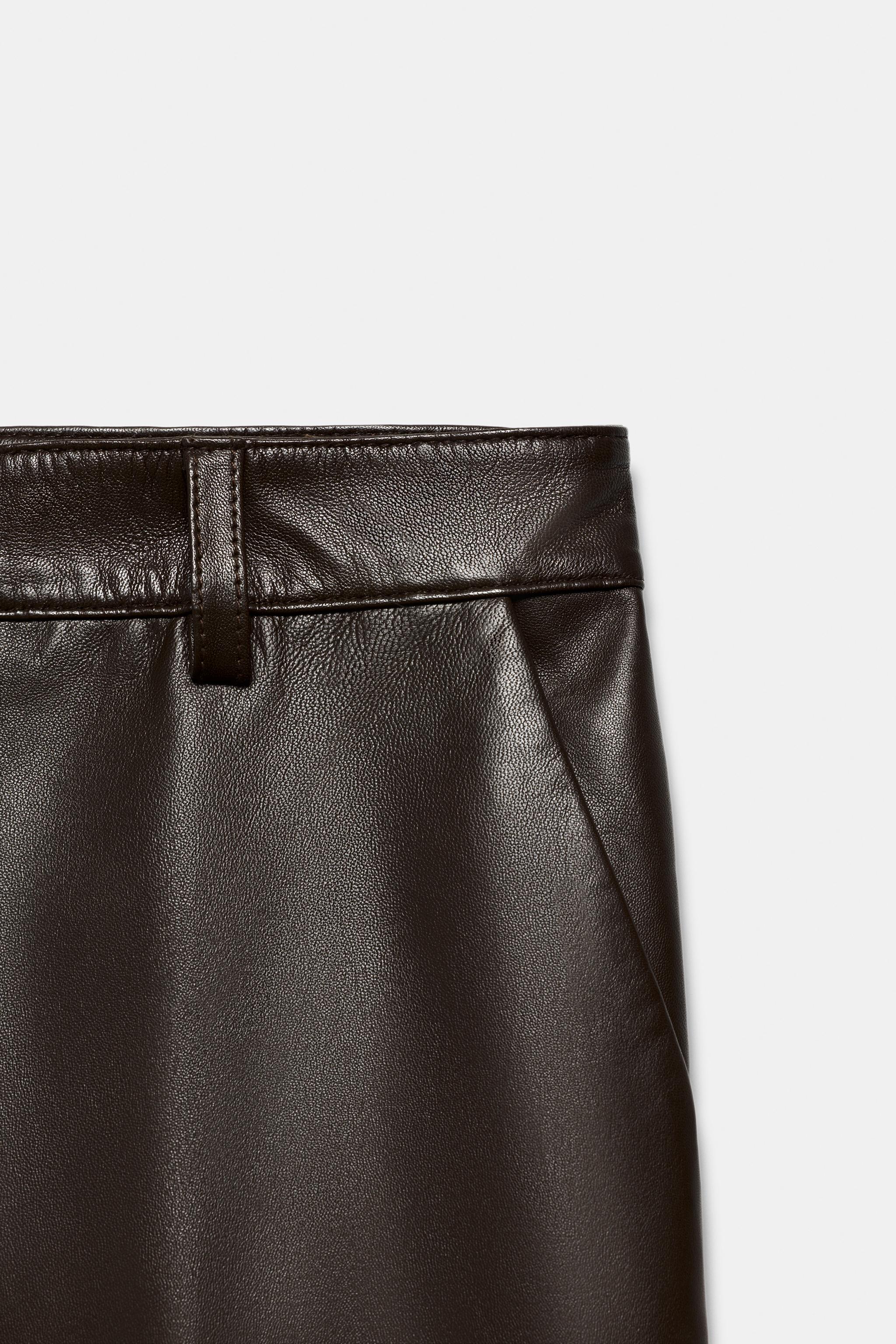 Женские брюки Zara ZW COLLECTION LIMITED EDITION FLARE LEATHER PANTS — фото 6