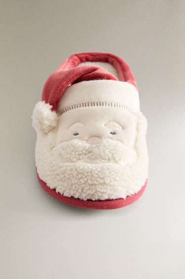 CHILDREN'S FATHER CHRISTMAS MULE SLIPPERS - Red by Zara - Image 4
