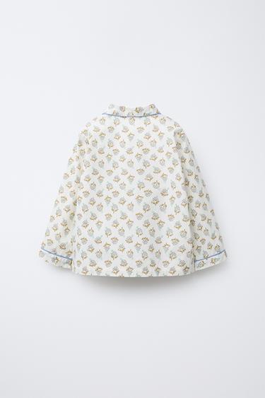 3-6 ANS/ PYJAMA CHEMISE ET PANTALON FLEURS - Marron clair de Zara - Image 2
