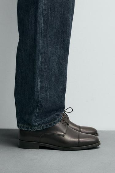 LEATHER SMART SHOES - Brown by Zara - Image 0