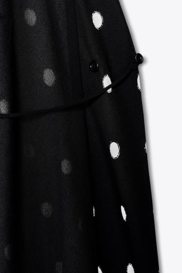 ZW COLLECTION POLKA DOT HALTER TOP - Black / Ecru by Zara - Image 4