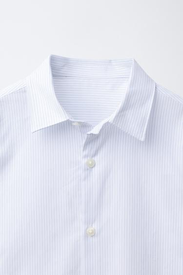 STRIPED SUIT SHIRT - Sky blue by Zara - Image 2