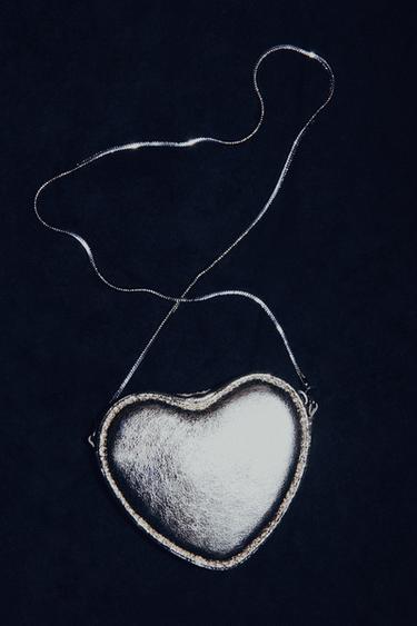 METALLIC HEART CROSSBODY BAG - Gold by Zara