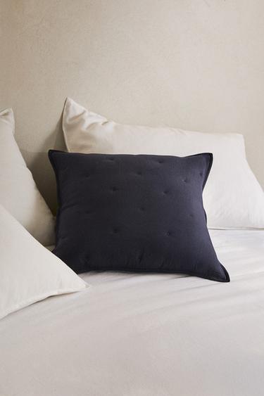 MICROFIBRE CUSHION COVER - MIDNIGHT BLUE by Zara