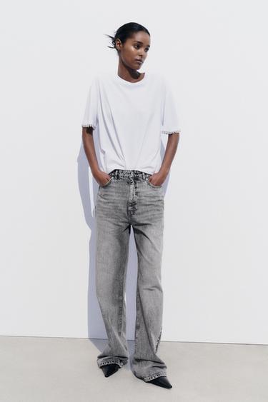 T-SHIRT BIJOUX MANCHES - Blanc de Zara - Image 0