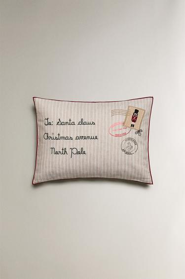 KINDERKISSENBEZUG WEIHNACHTSBRIEF - Hellbeige von Zara
