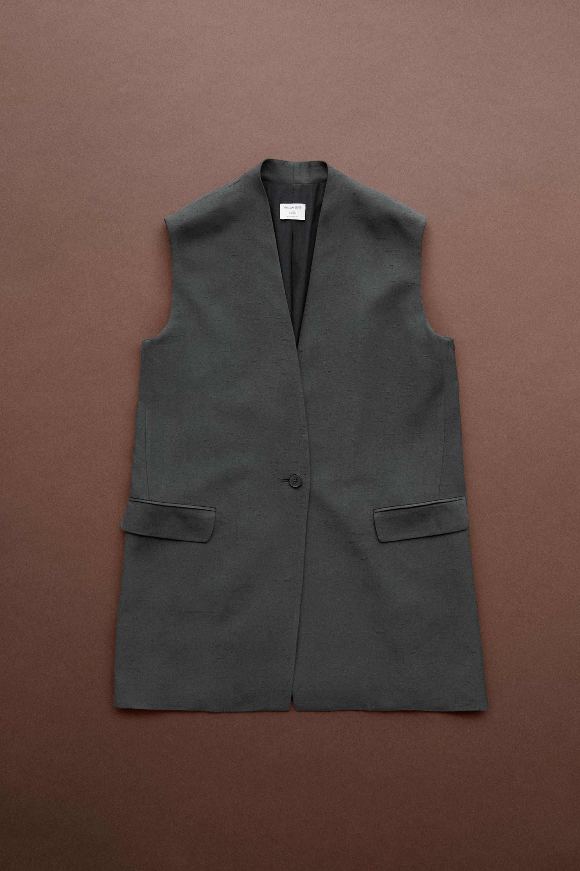 V-neck vest total look - STUDIO — Petrol blue