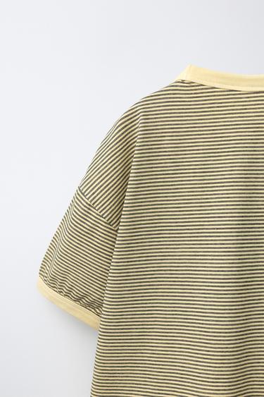 T-SHIRT À RAYURES - Jaune de Zara - Image 3