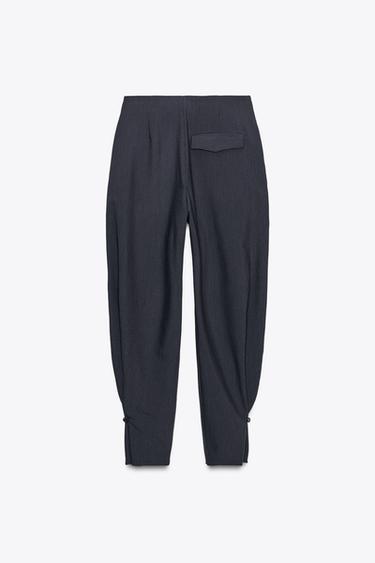 ZW COLLECTION PINSTRIPE BALLOON TROUSERS - Navy blue by Zara - Image 7
