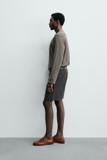 REGULAR FIT CHINO BERMUDA SHORTS - Blue grey by Zara - Image 3