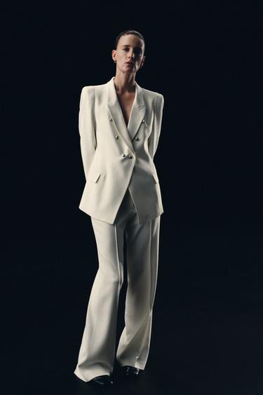 ZW COLLECTION STRAIGHT TROUSERS - Ecru by Zara