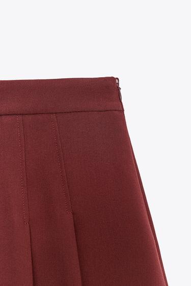CULOTTES WITH PLEATED DETAIL - Burgundy by Zara - Image 6