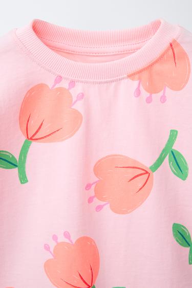PRINTED T-SHIRT AND CYCLING LEGGINGS SET - Light pink by Zara - Image 2