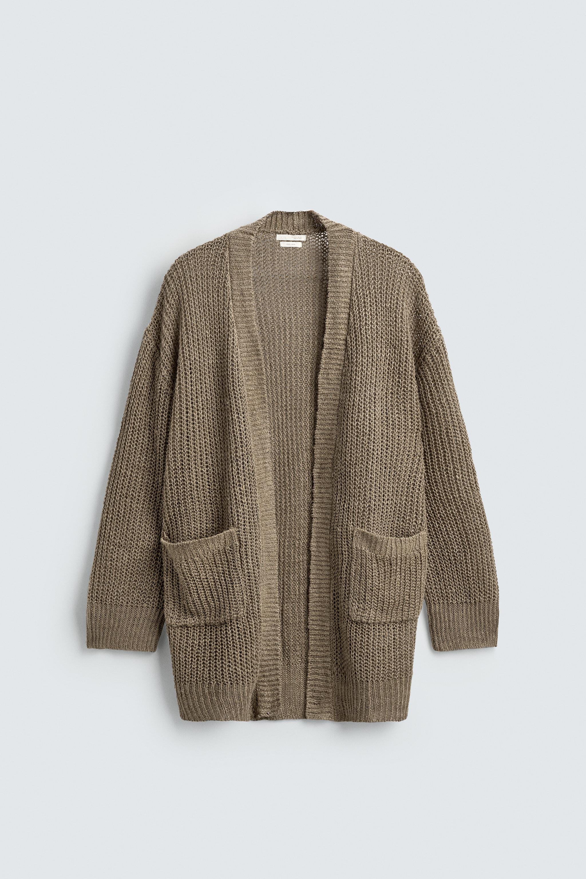 100% LINEN CARDIGAN - camel | ZARA South Africa