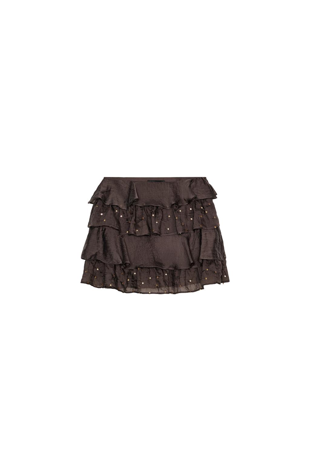 RUFFLED SEQUIN MINI SKIRT - image 3