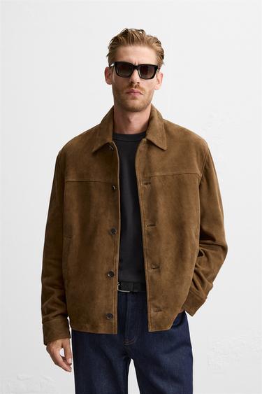 SUEDE LEATHER JACKET - Brandy by Zara