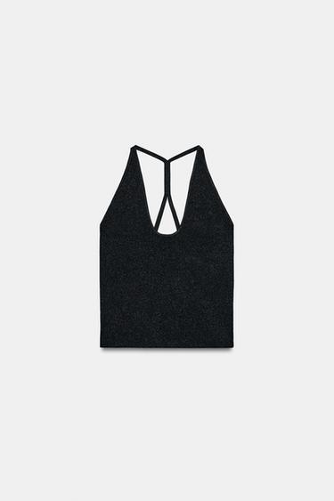 TOP PUNTO BRILLOS - Negro de Zara - Imagen 0