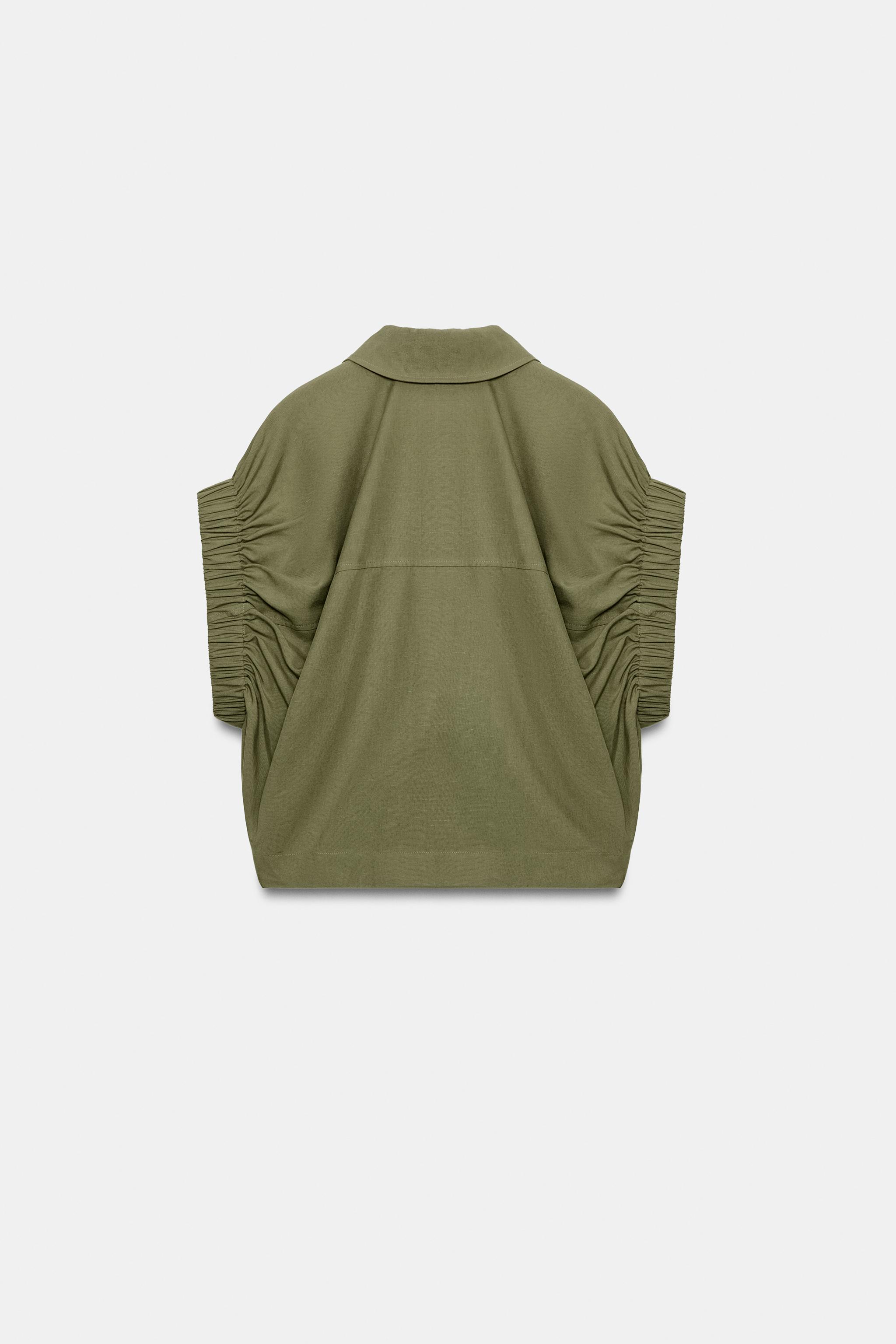 DRAPED SLEEVE SHIRT