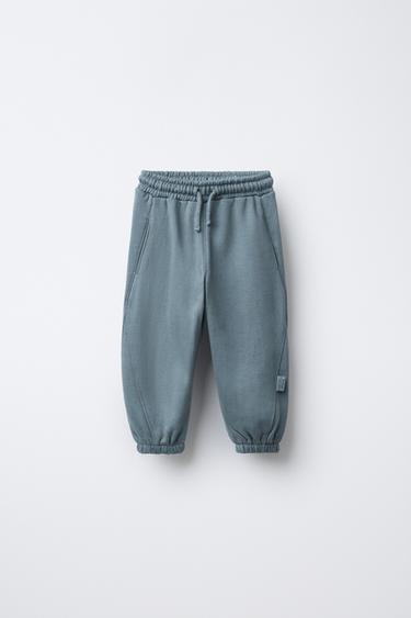 LABEL JOGGER TROUSERS - Blue / Grey by Zara