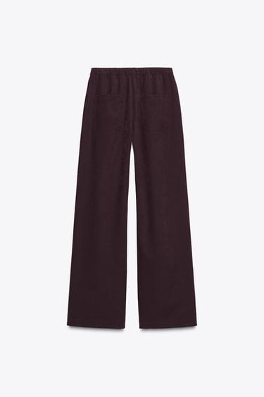 WIDE-LEG TROUSERS - Burgundy by Zara - Image 6