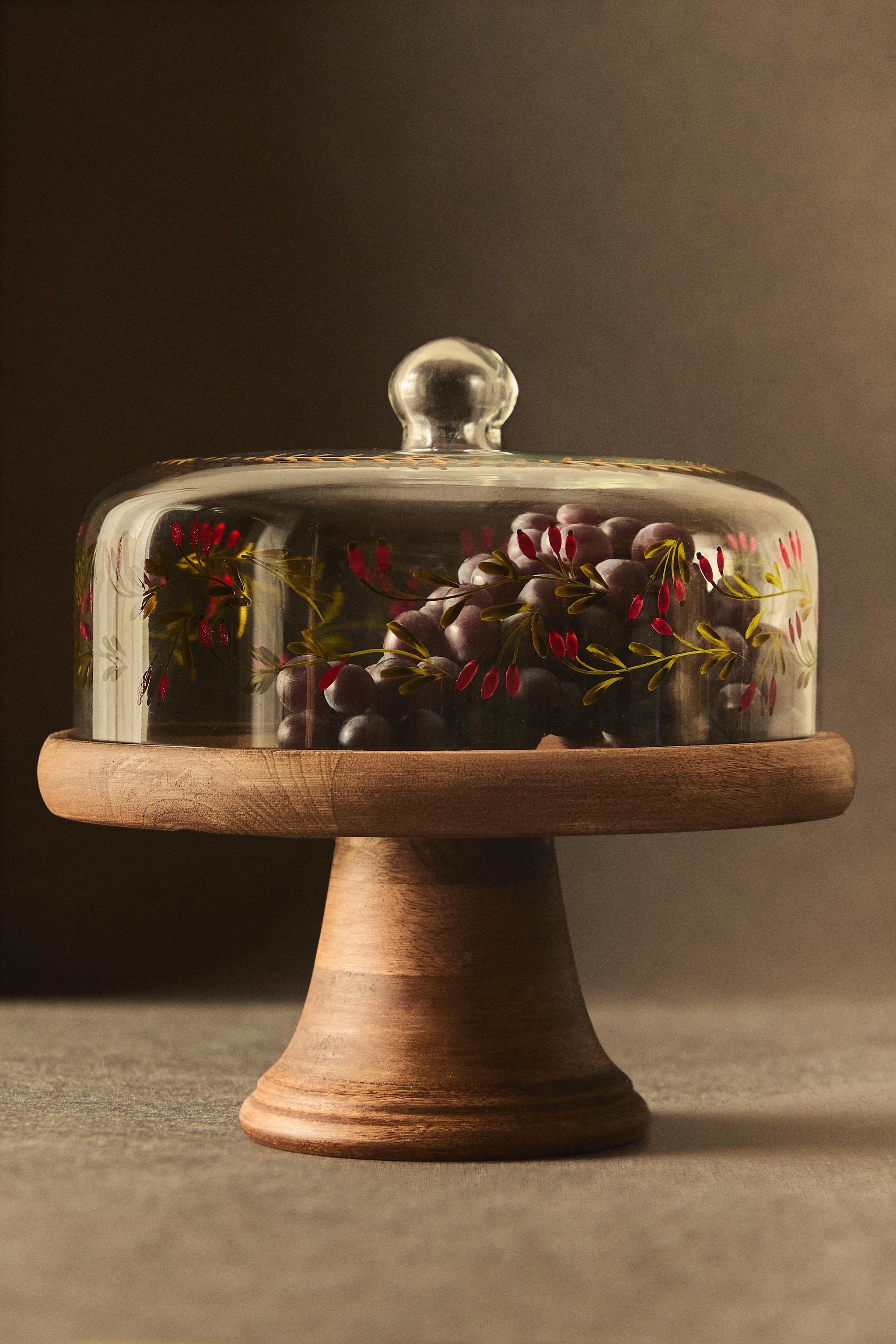 CHRISTMAS WOODEN CAKE DISH