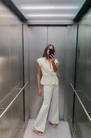 БРЮКИ FLARED — ЖЕЛТОВАТО-БЕЛЫЙ от Zara — изображение 0