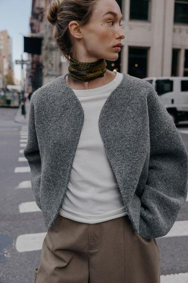 GILET EN MAILLE DOUBLE FACE - Gris de Zara - Image 3