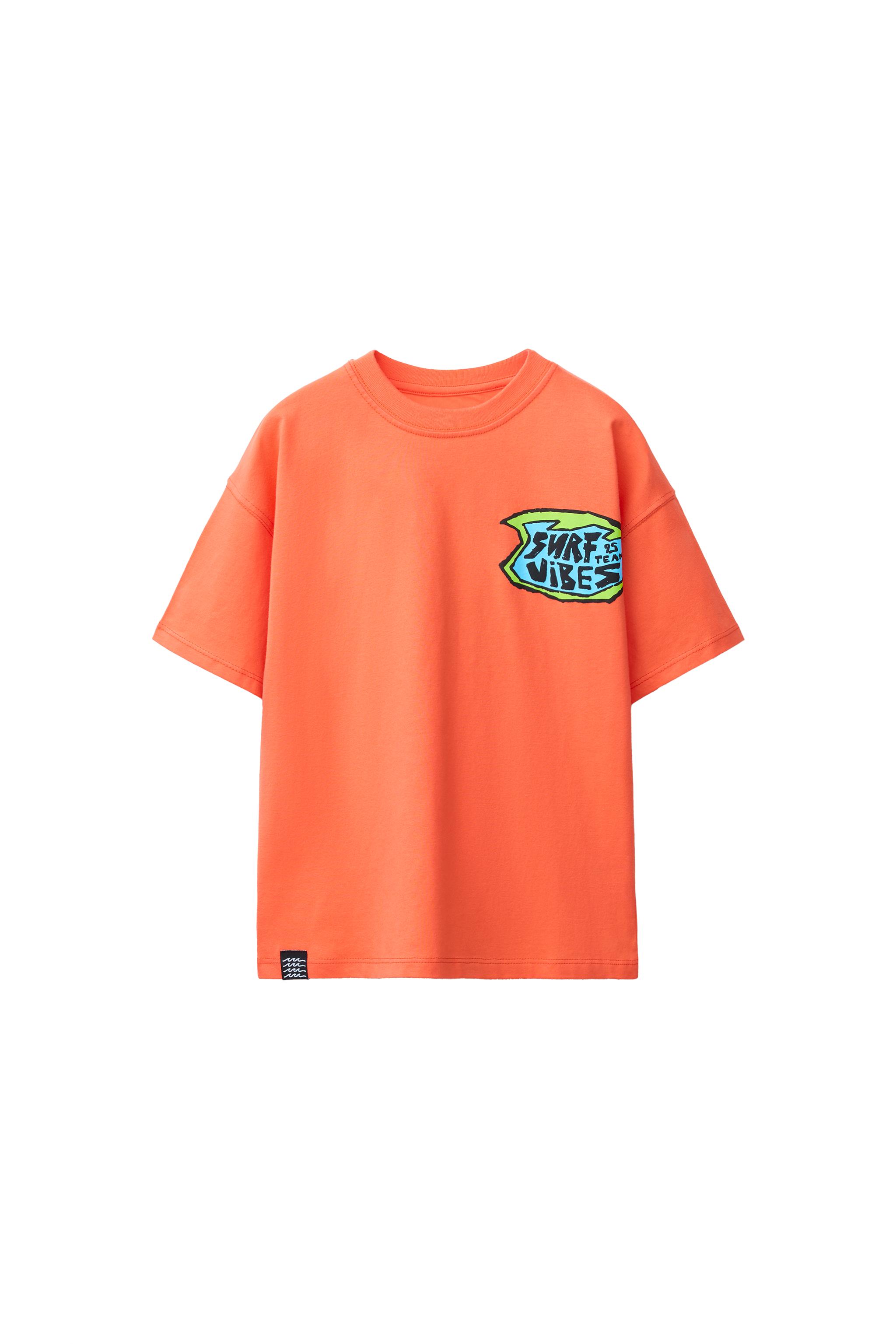 SURF PRINT T-SHIRT - Orange | ZARA United States