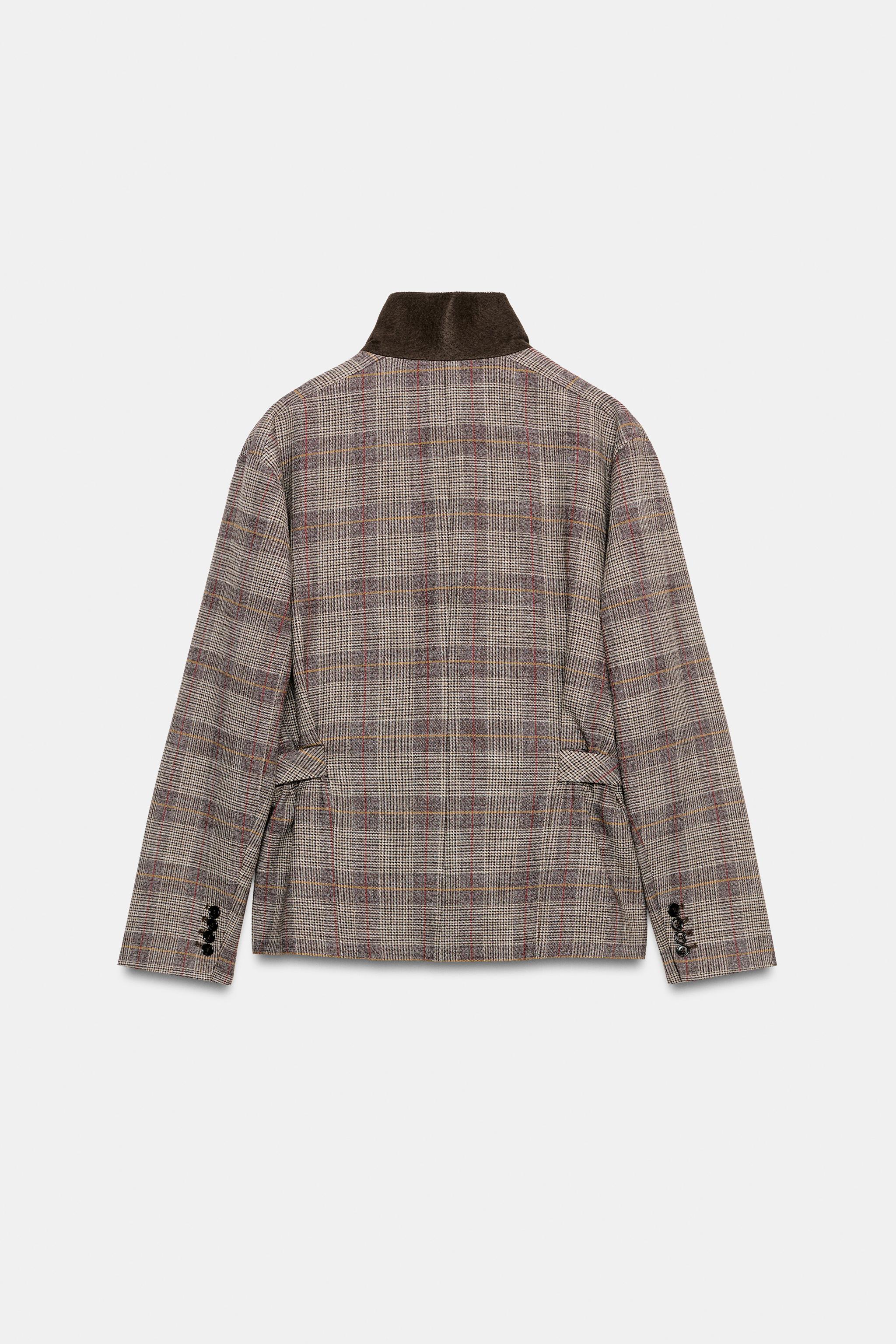 VESTE À CARREAUX AVEC PASSANTS ZW COLLECTION
