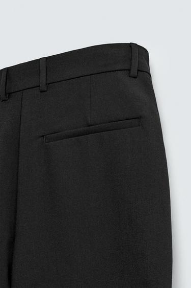 PANTALON COUPE DÉCONTRACTÉE PLIS - Noir de Zara - Image 8